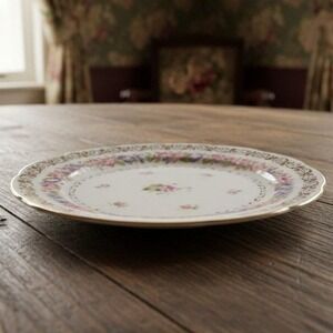 Royal Cauldon "Victoria" Salad Plate, Peonies Pattern, Vtg England Bone China